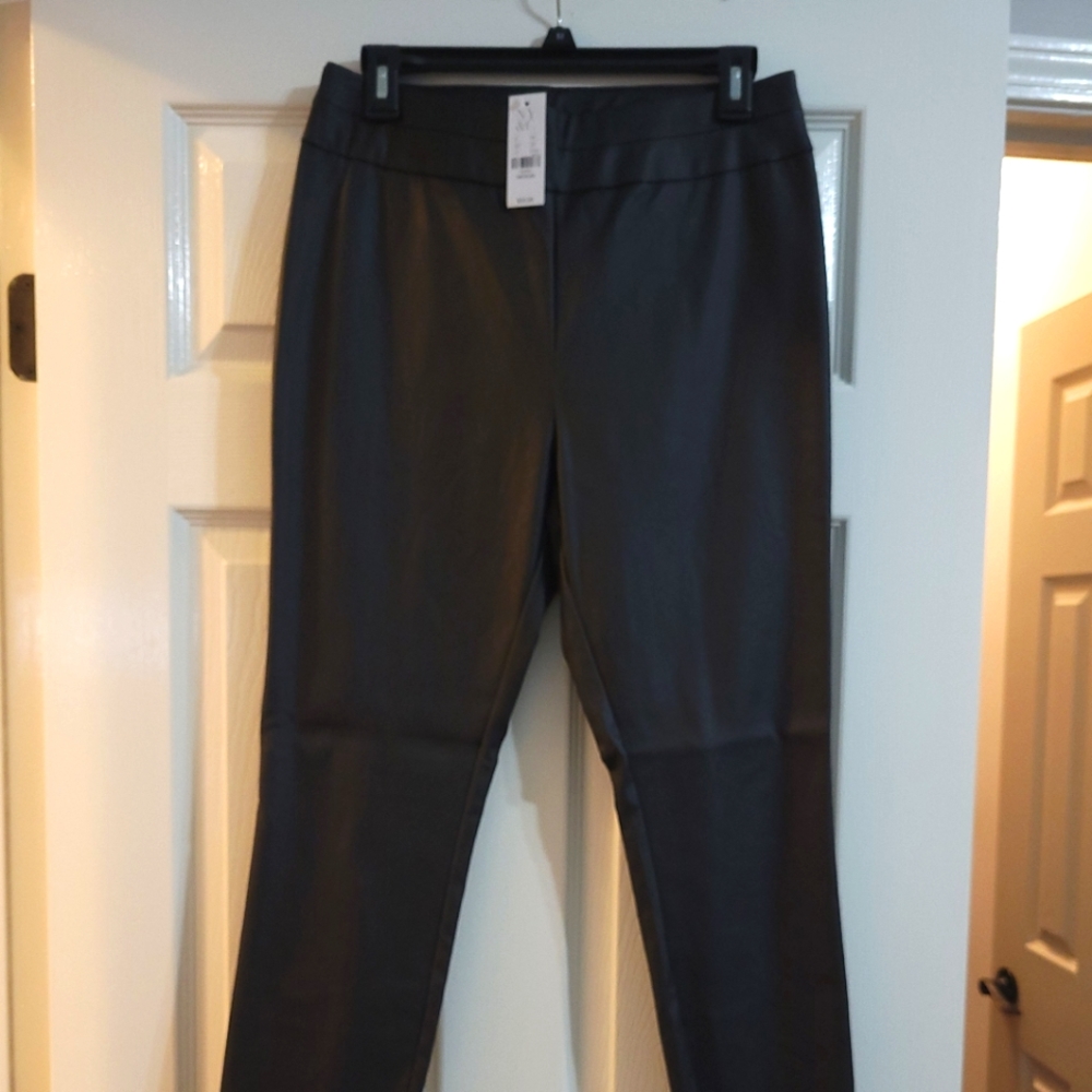 Black NY&Co leather alternative pants.